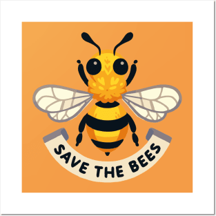 Kawaii Save the bees Posters and Art